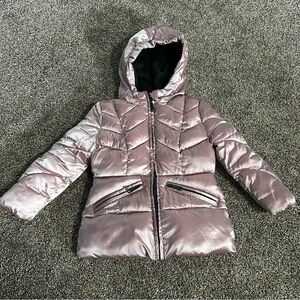 Sam Edelman toddler girls 3at Crystal Satin Chevron Quilt Puffer Jacket lilac